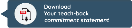 Your teach-back commitment reference